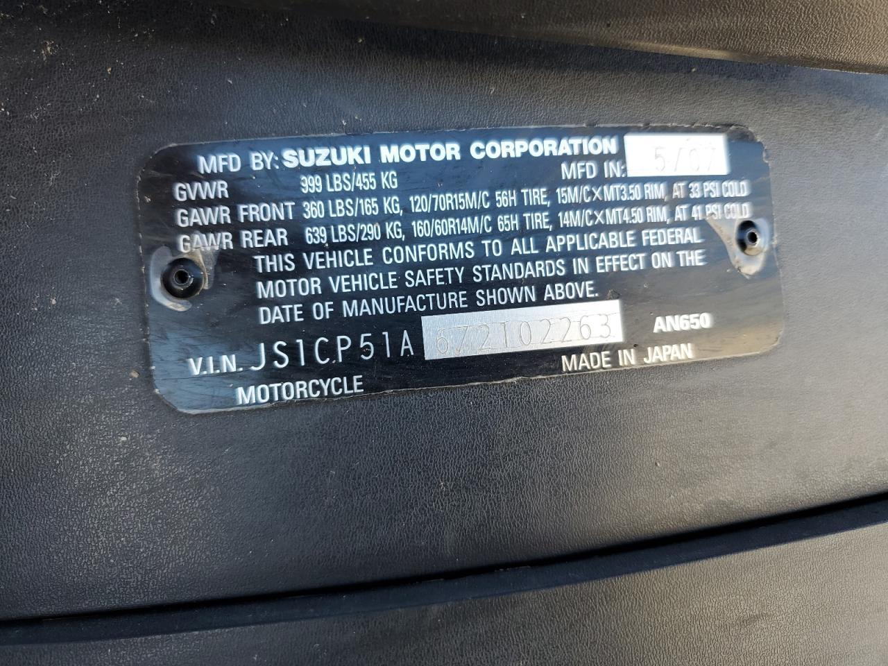 2007 Suzuki AN650