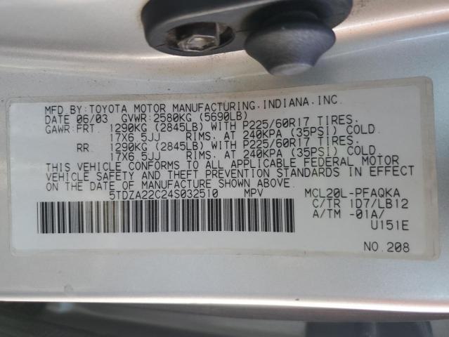 2004 Toyota Sienna xle