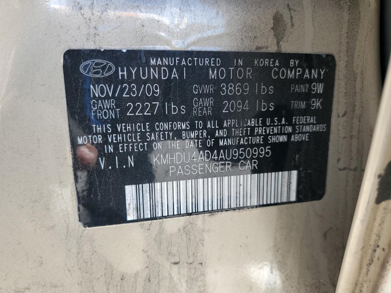 2010 Hyundai Elantra Blue