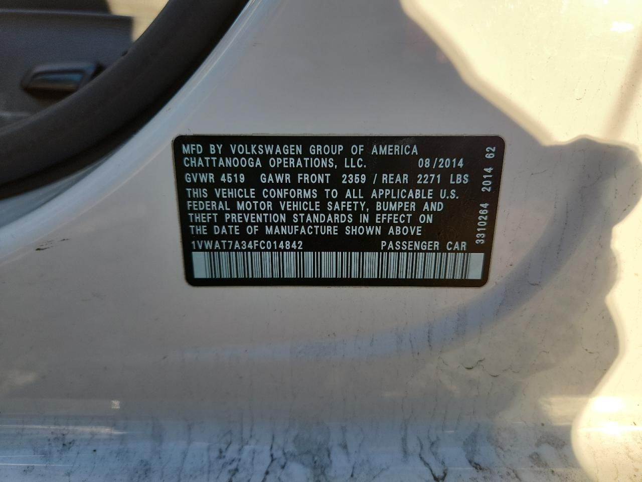 2015 Volkswagen Passat s