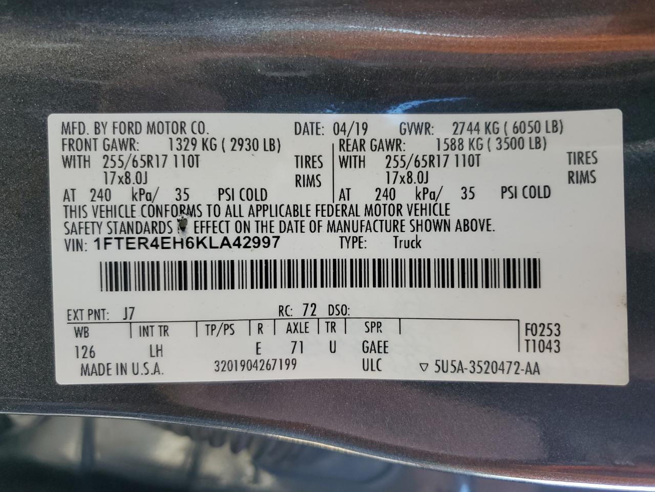 2019 Ford Ranger xl