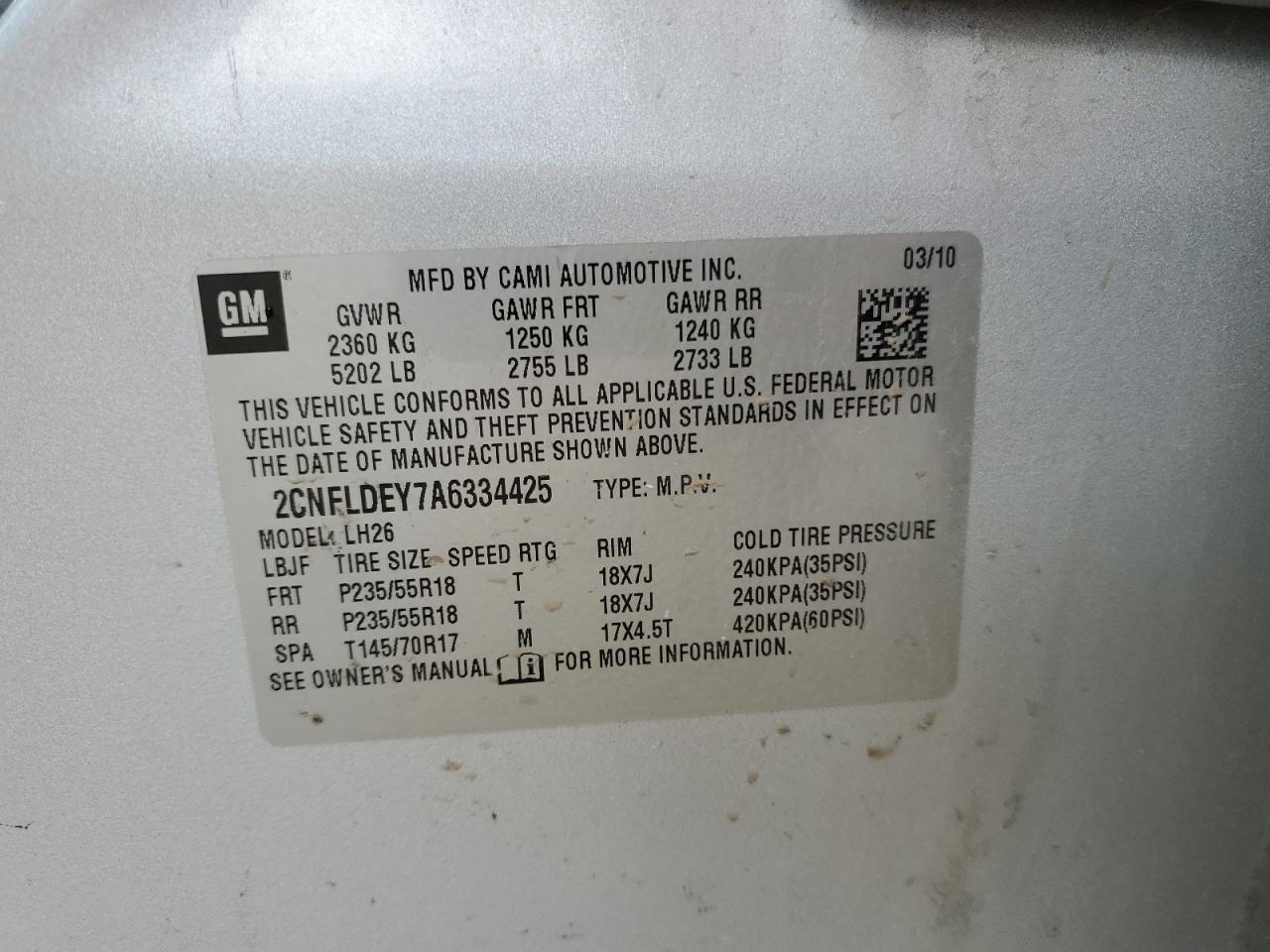 2010 Chevrolet Equinox lt