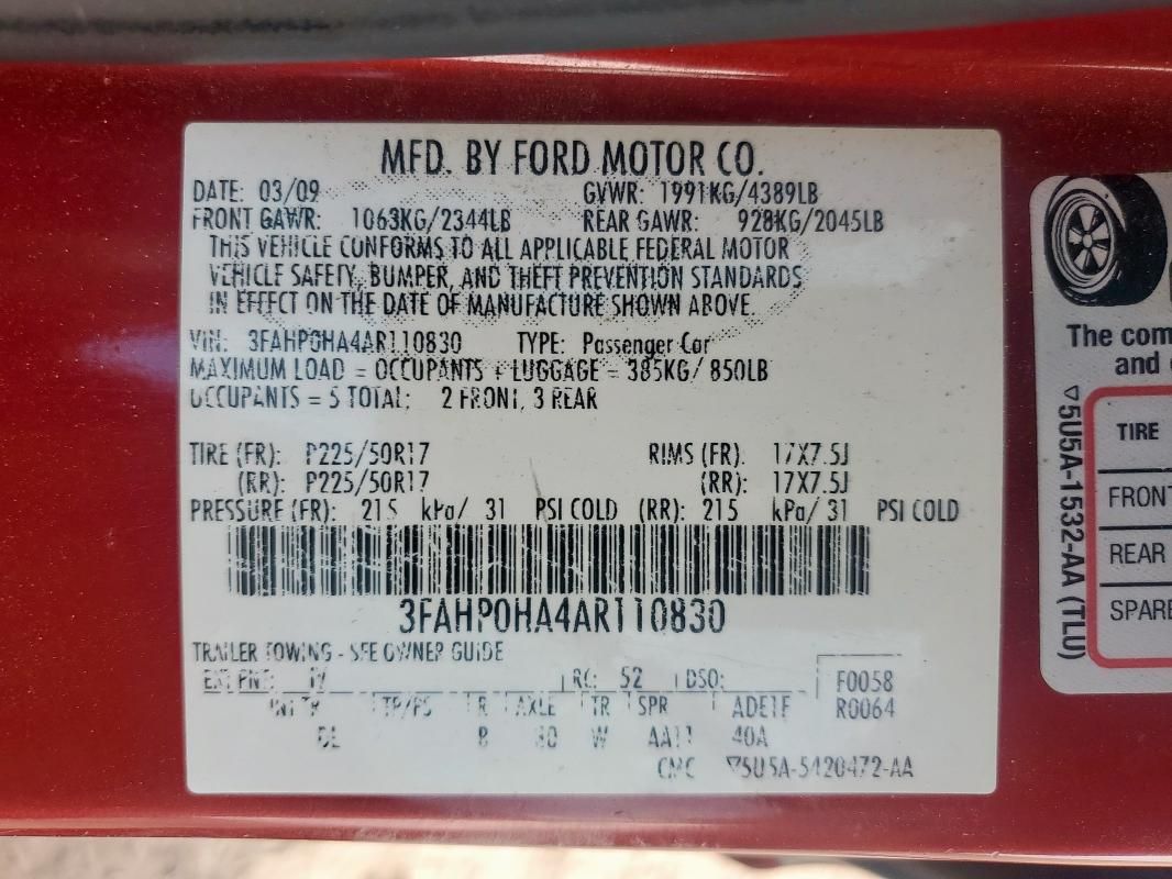 2010 Ford Fusion SE