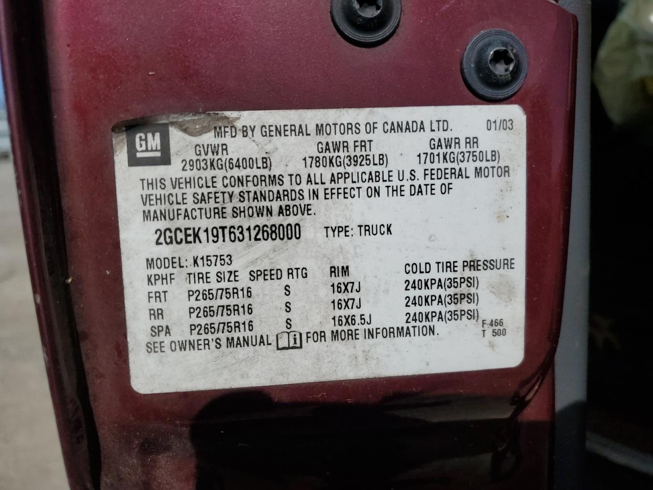 2003 Chevrolet Silverado K1500
