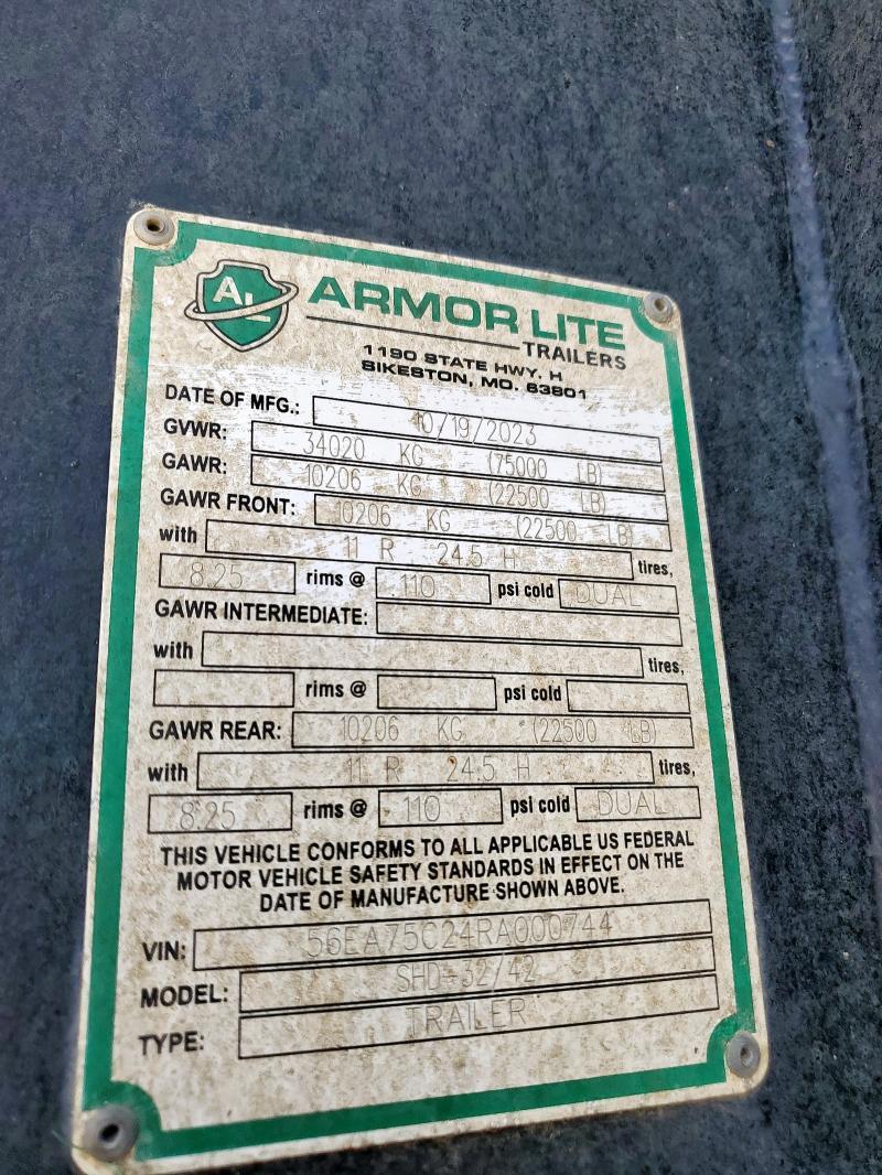 2024 Armor Lite SHD-32/42 END Dump Trailer