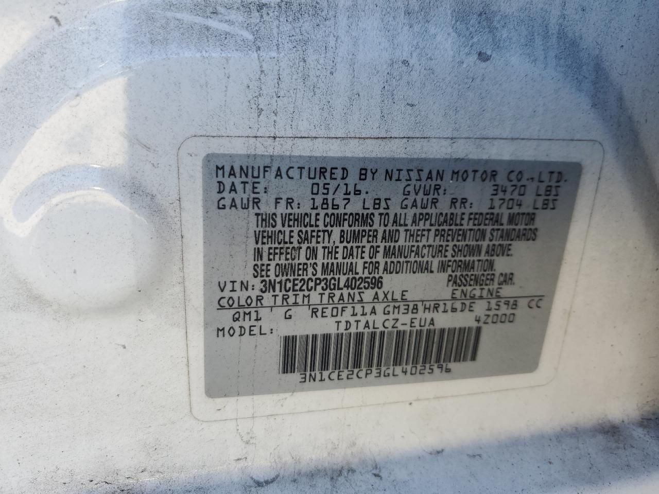 2016 Nissan Versa Note s