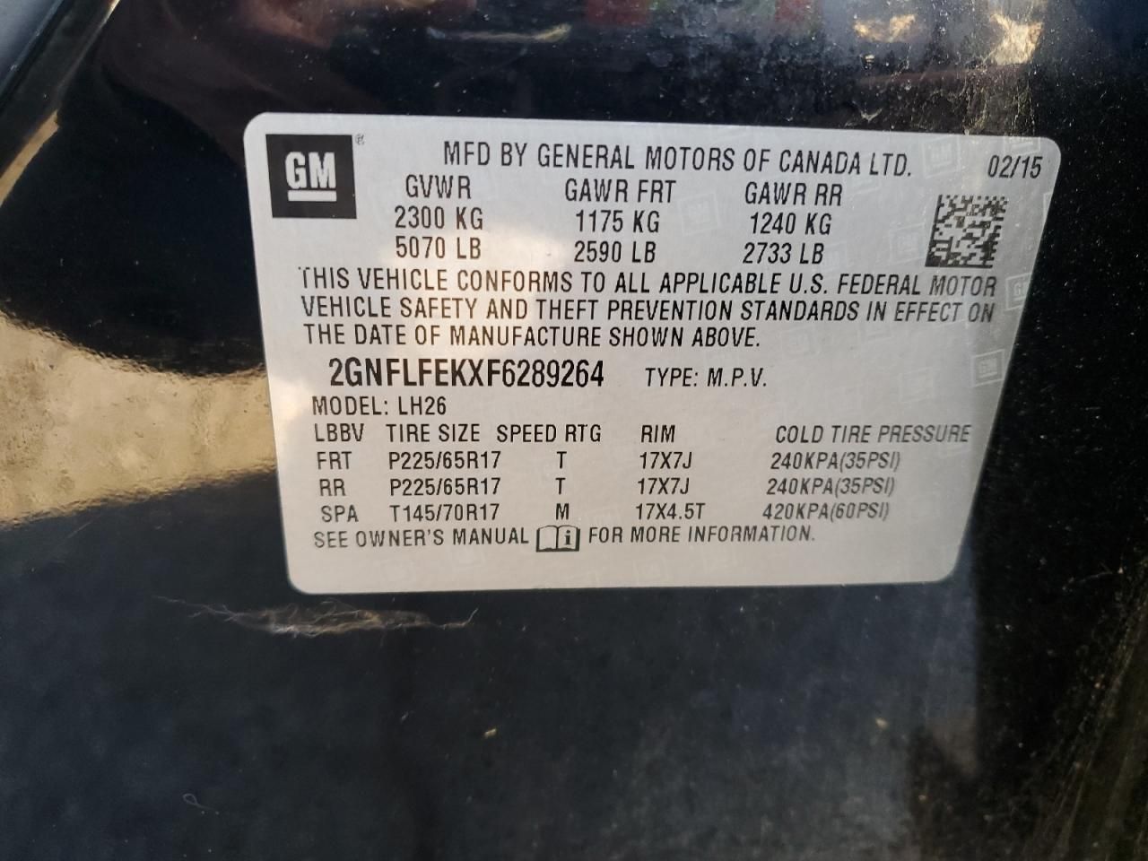 2015 Chevrolet Equinox lt