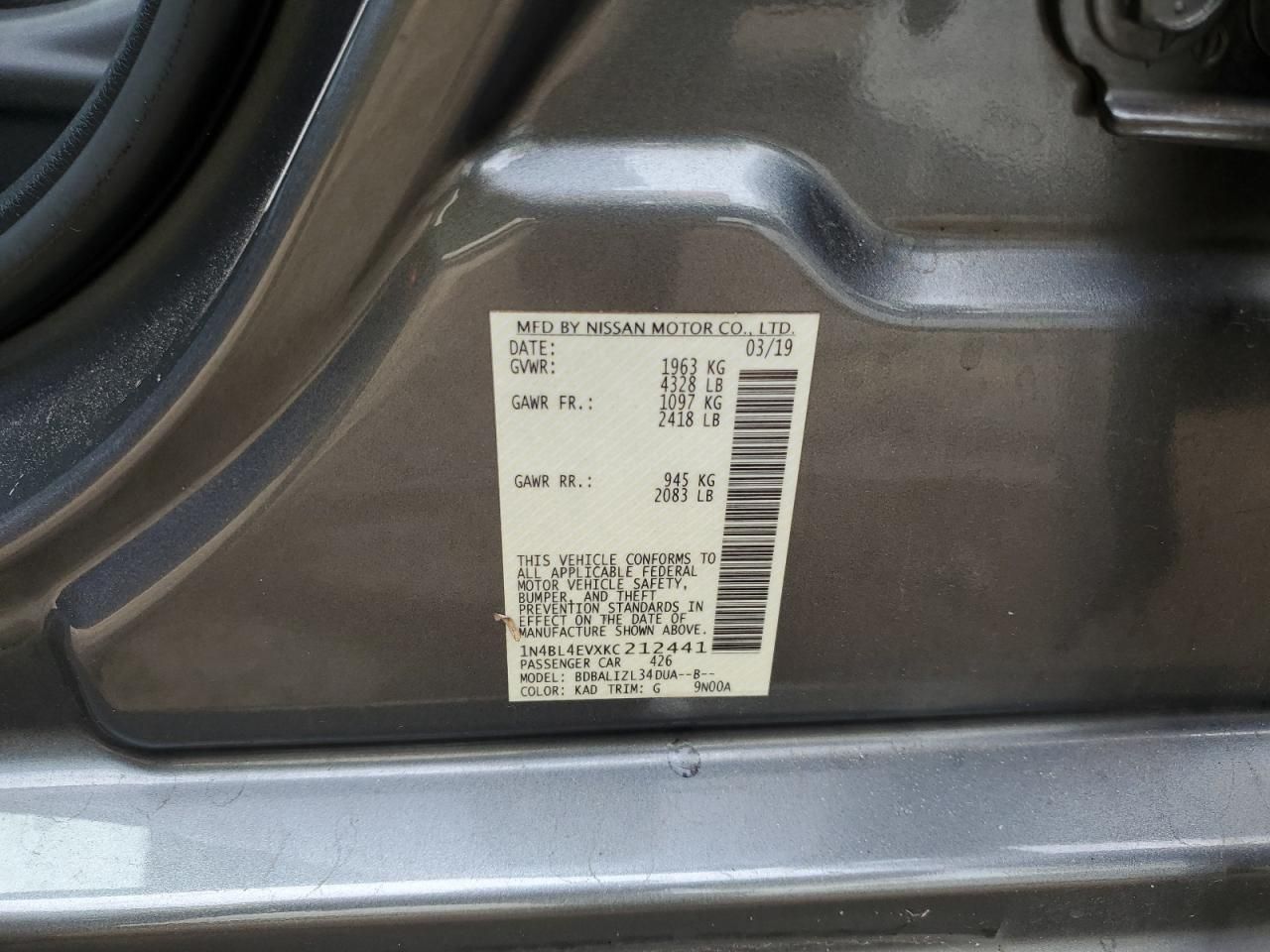 2019 Nissan Altima sl