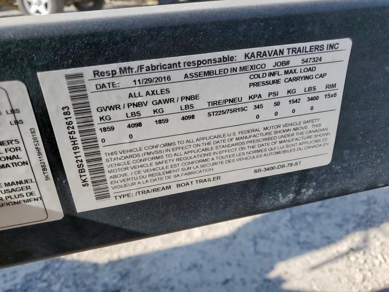 2017 Karavan Trailer