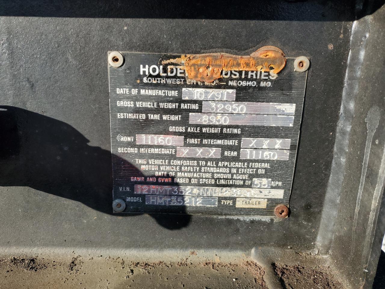 1992 Holden HMT35212 Flatbed Trailer