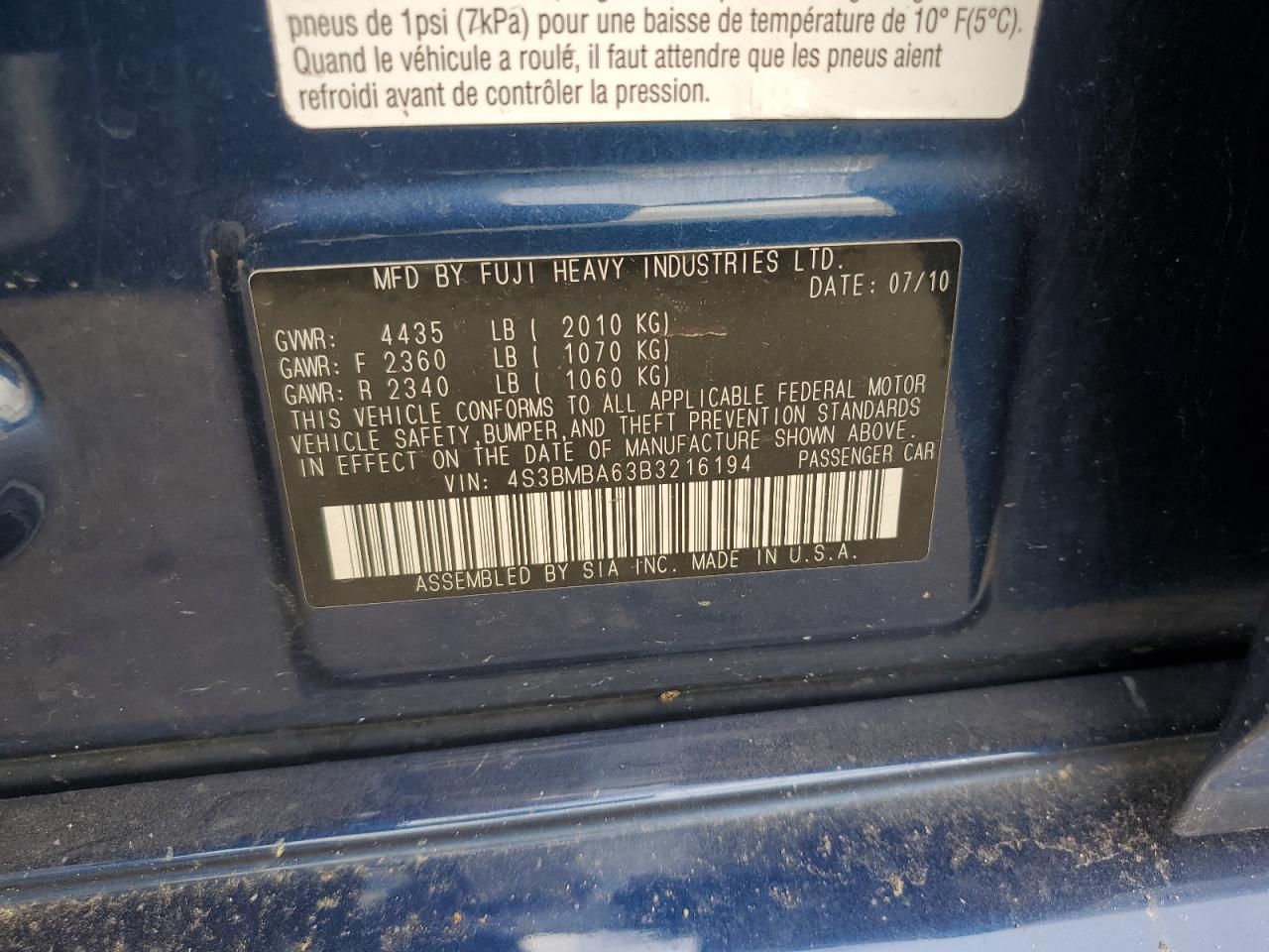 2011 Subaru Legacy 2.5i