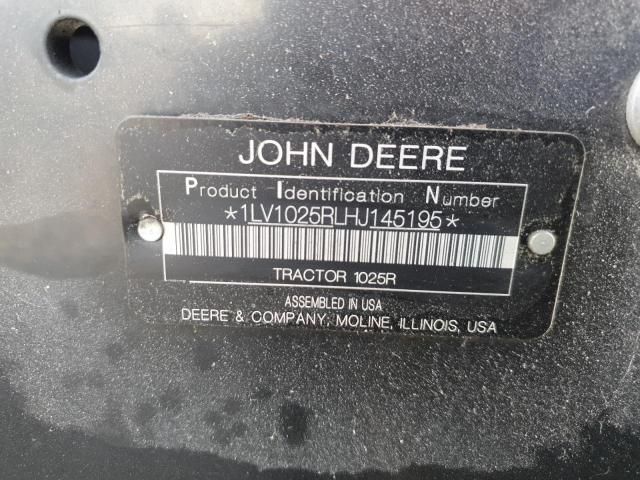 2018 John Deere 1025R Tractor
