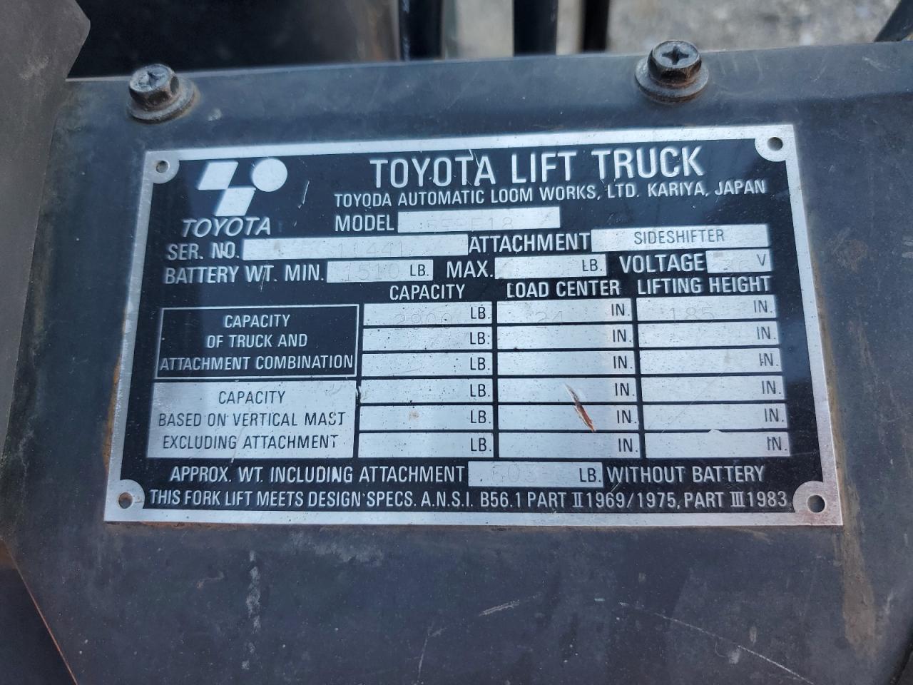 2000 Toyota TA Forklift