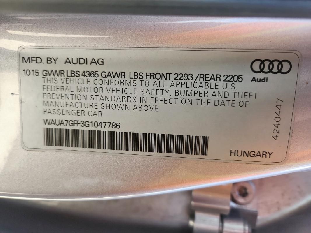 2016 Audi A3 Premium