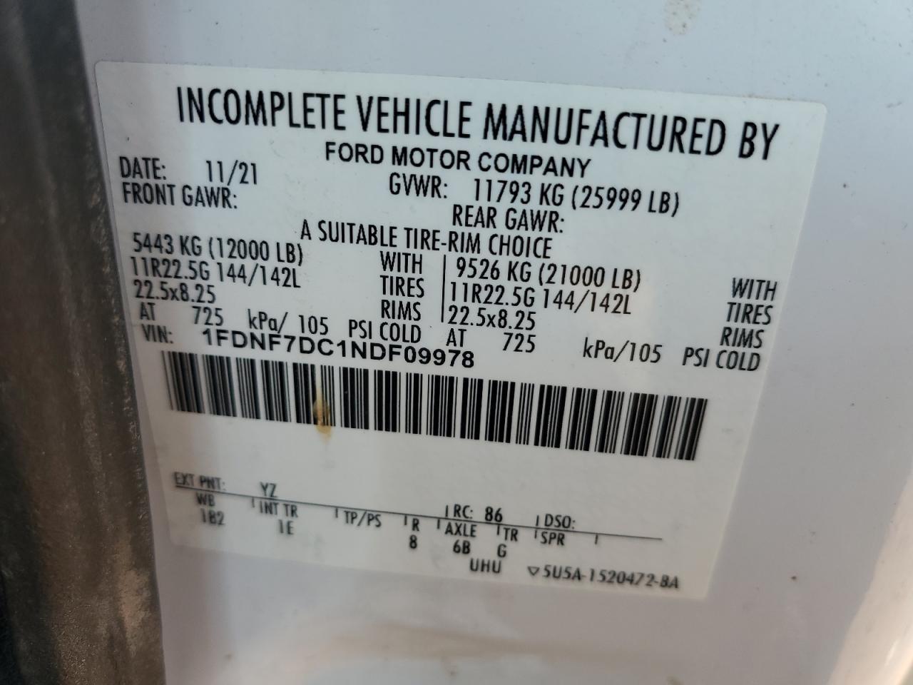2022 Ford F750 Chipper Truck