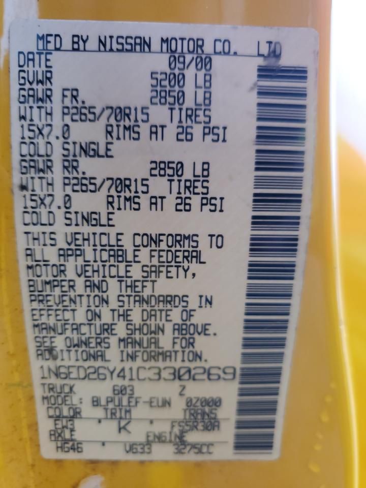 2001 Nissan Frontier King cab xe