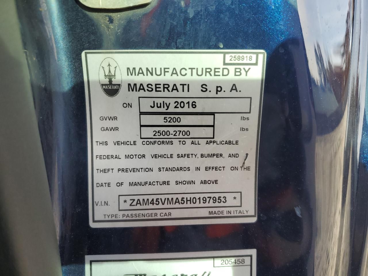2017 Maserati Granturismo s