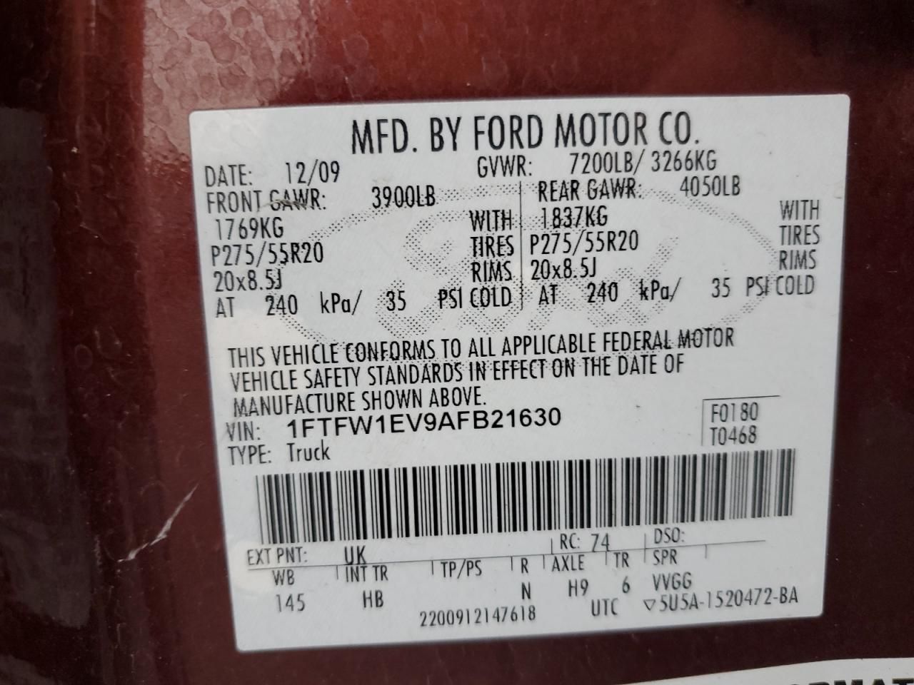 2010 Ford F150 Supercrew