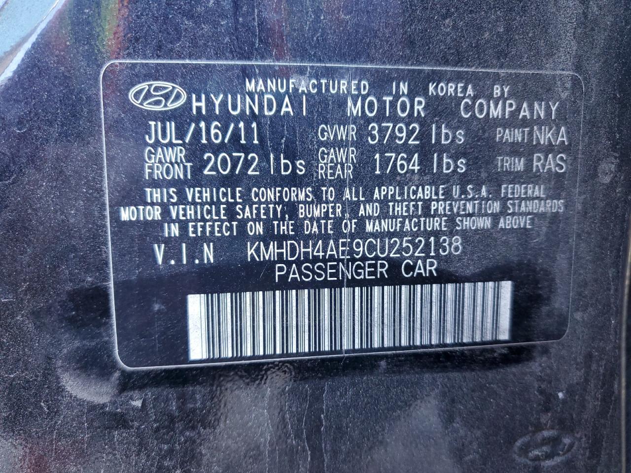 2012 Hyundai Elantra gls