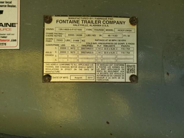 2015 Fontaine Flatbed TR