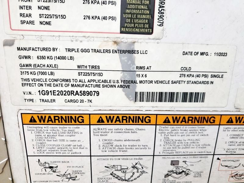 2024 Triple Ggg Enclosed Cargo Trailer