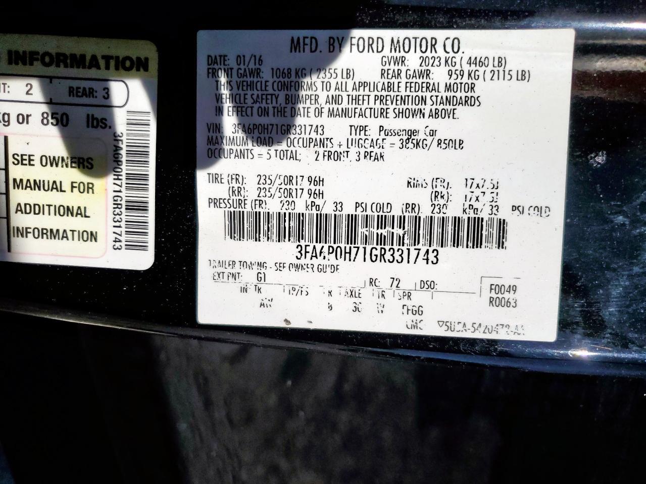 2016 Ford Fusion se