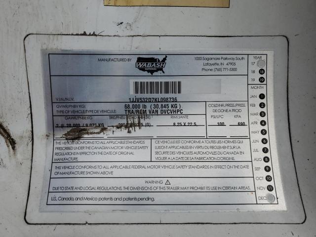 2019 Wabash DRY Freight Trailer