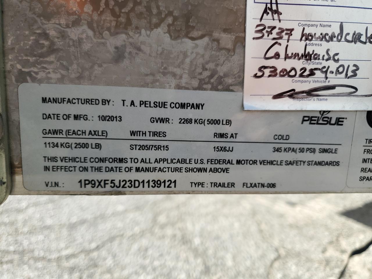 2013 Pelsue Flxatn-006 Fiber Optic Splicing Trailer