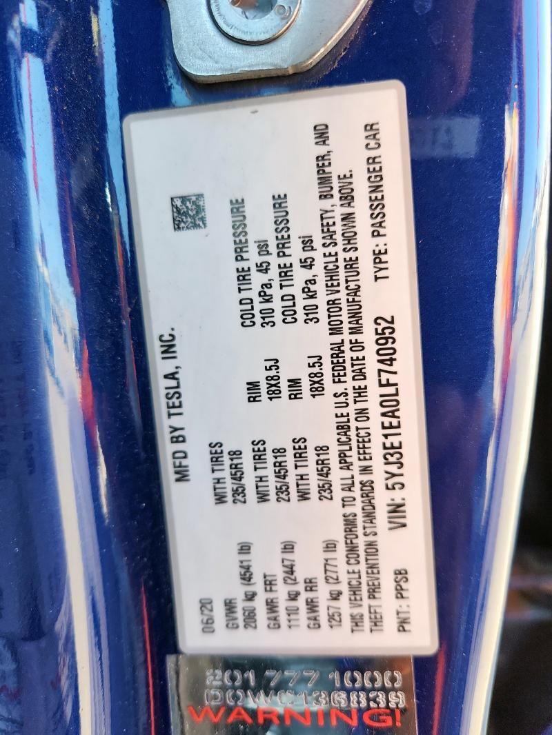 2020 Tesla Model 3