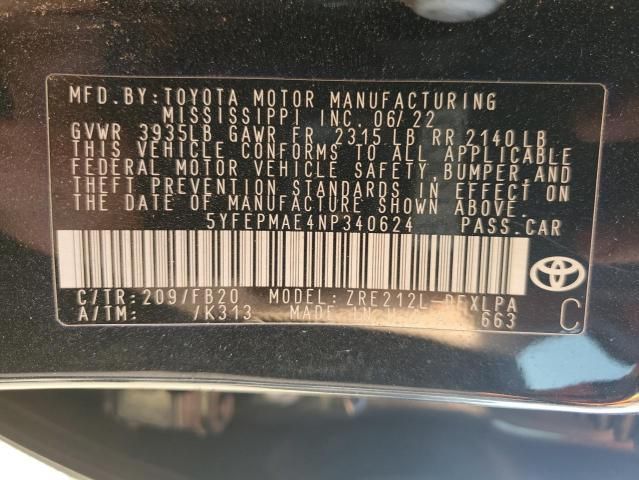 2022 Toyota Corolla le