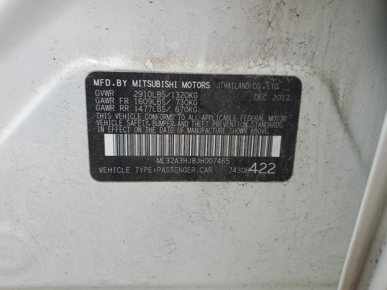 2018 Mitsubishi Mirage es