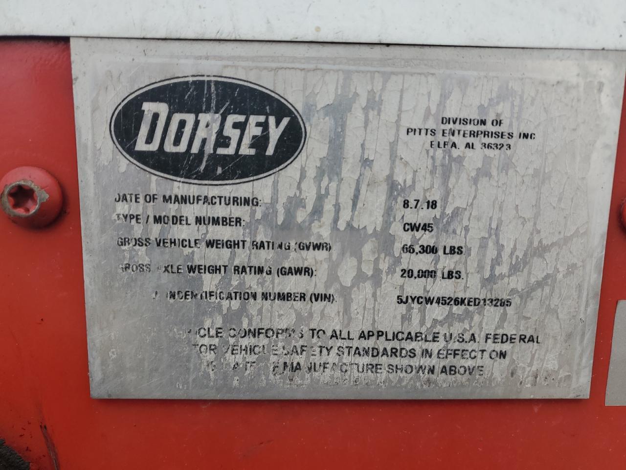 2018 Doresey Grain Trailer