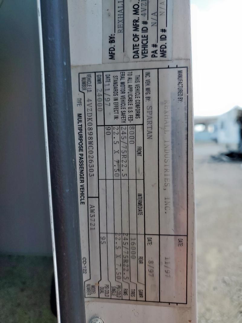 1998 Spartan Motors Motorhome 4VZ