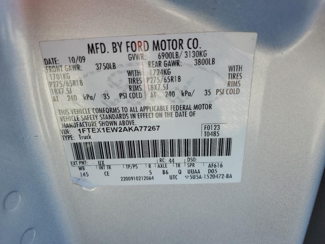 2010 Ford F150 Super Cab