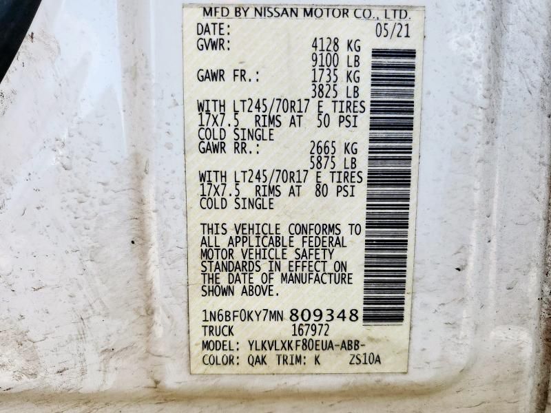 2021 Nissan NV 2500 S