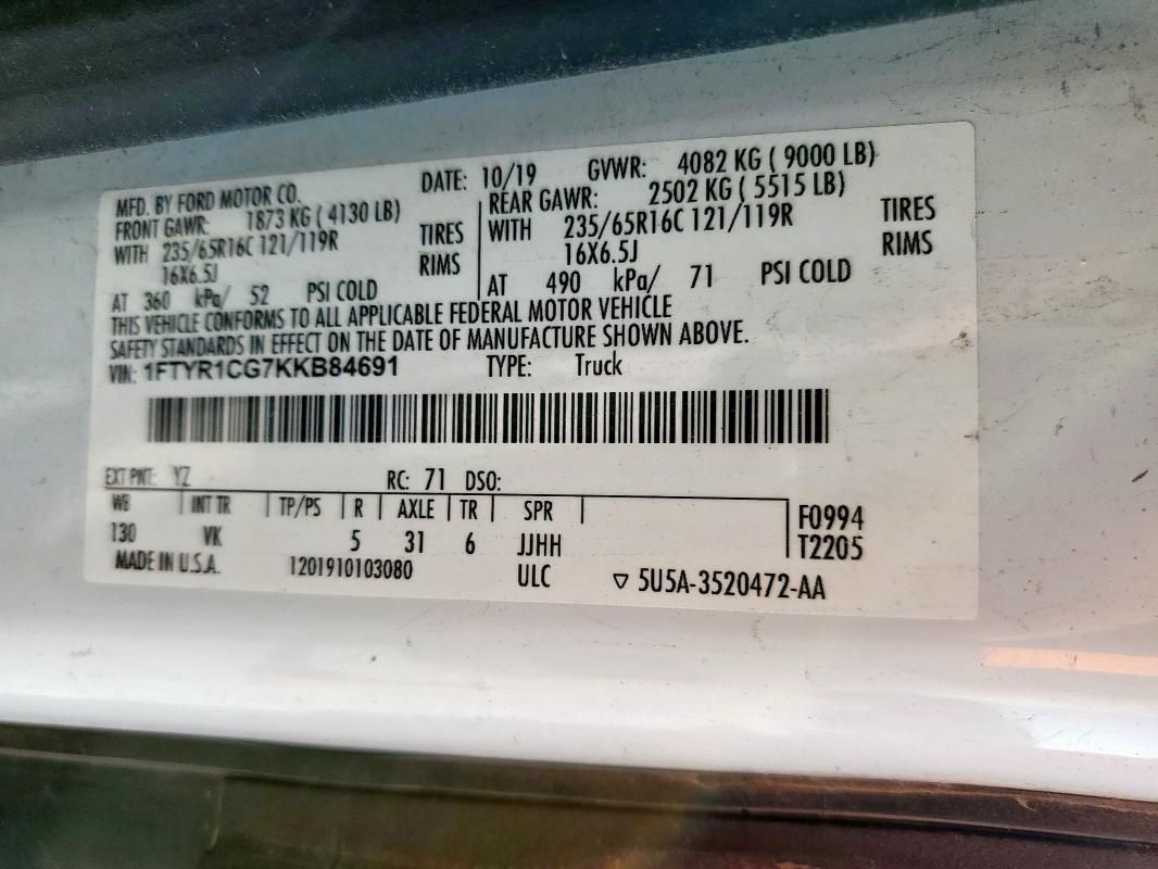 2019 Ford Transit T-250