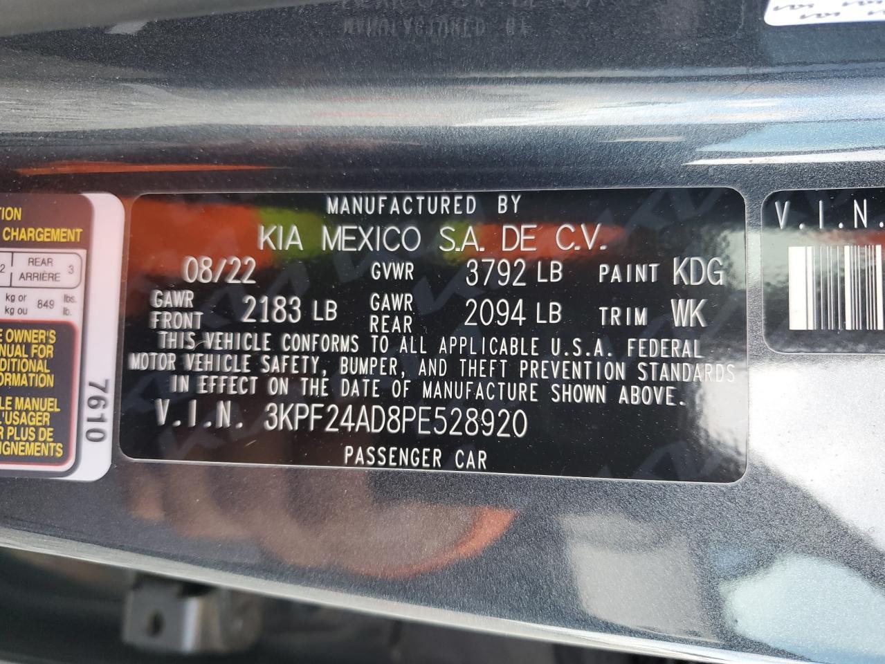 2023 KIA Forte lx