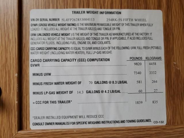 2005 Pilgrim 281RBS TRL-RV
