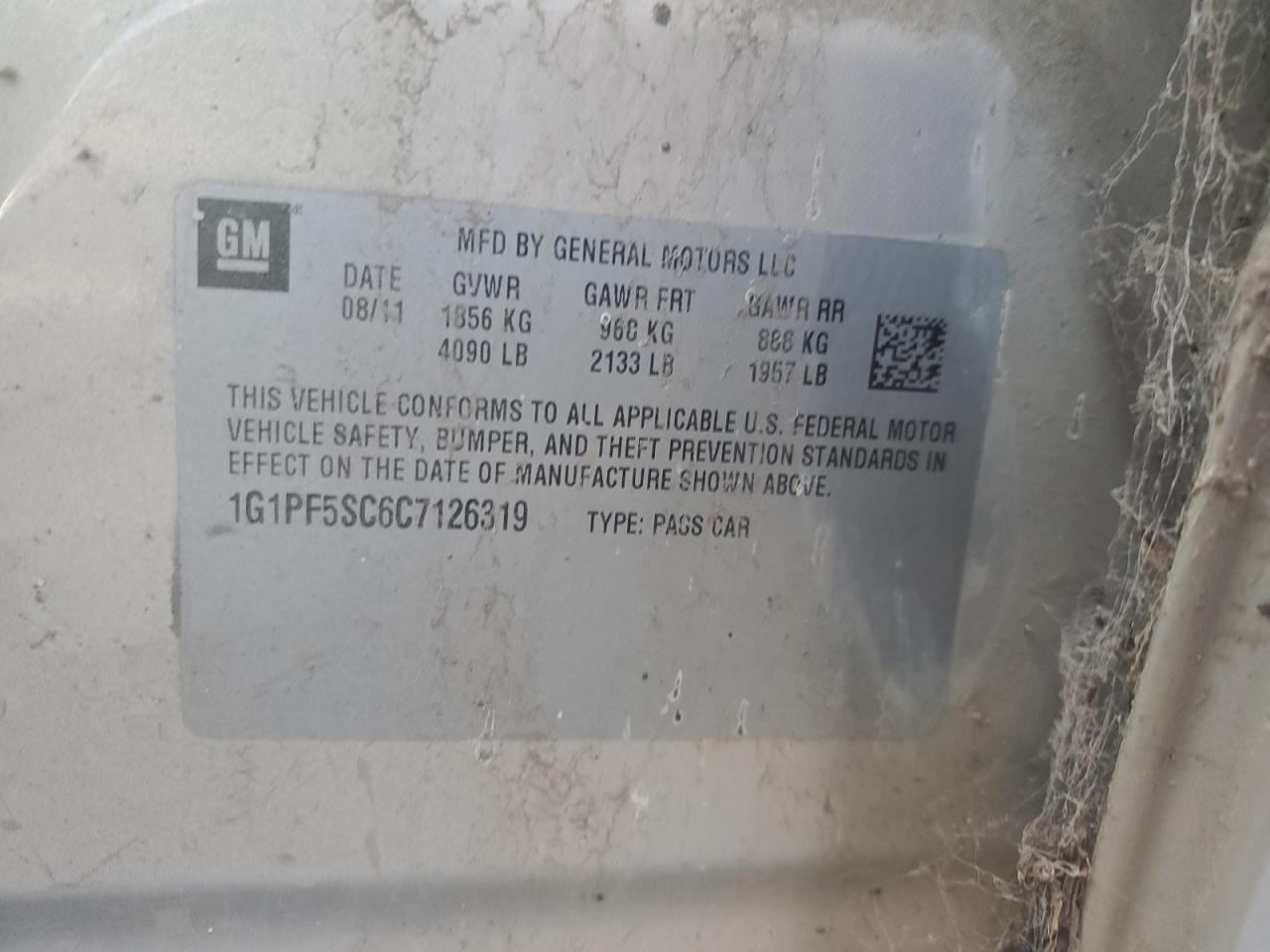 2012 Chev Cruze lt