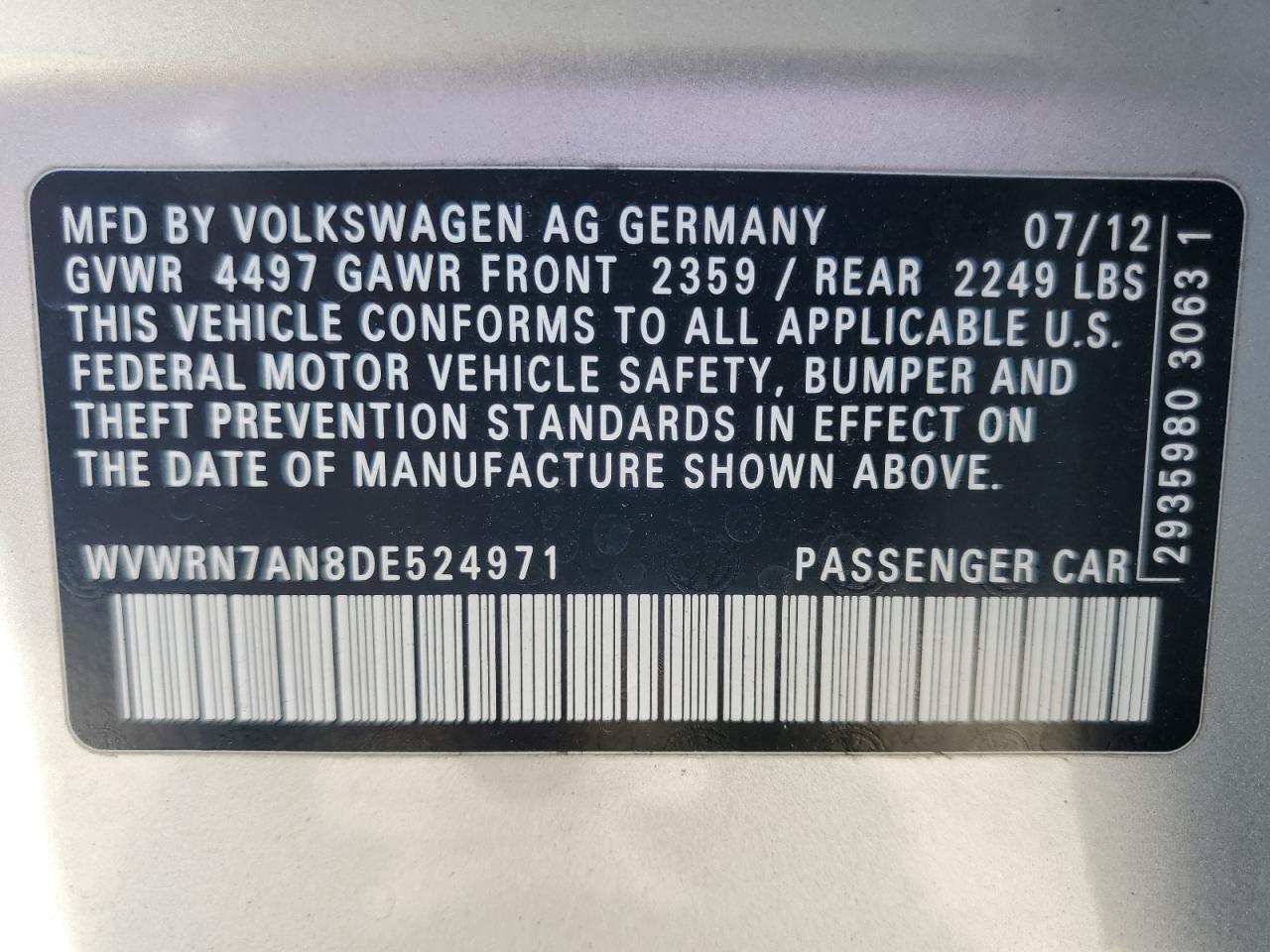 2013 Volkswagen Cc Luxury