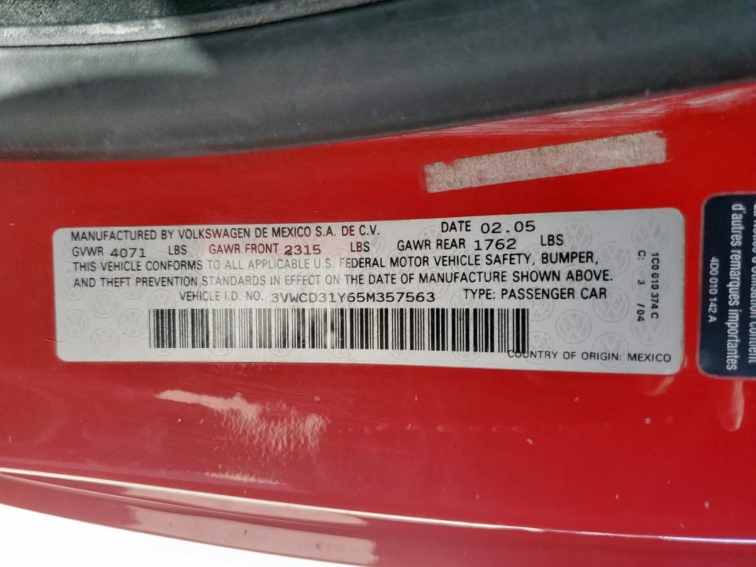 2005 Volkswagen New Beetle GLS