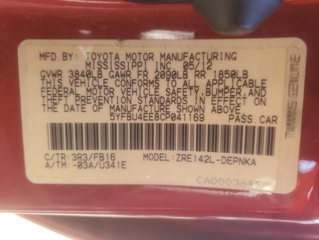 2012 Toyota Corolla Base