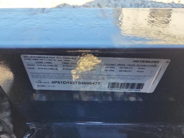 2025 Pj Trailers Dump Trlr-dump Trailer