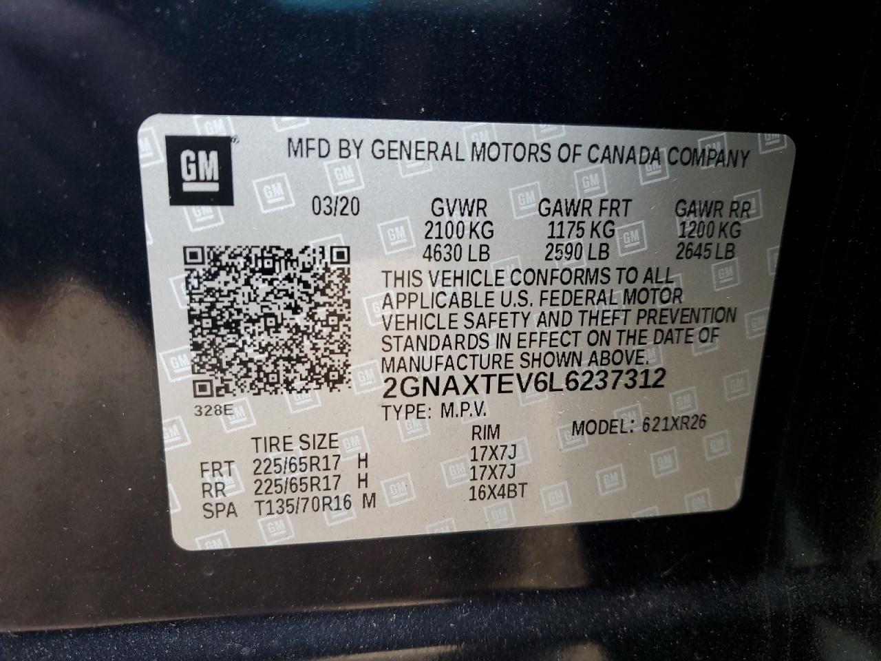 2020 Chevrolet Equinox lt