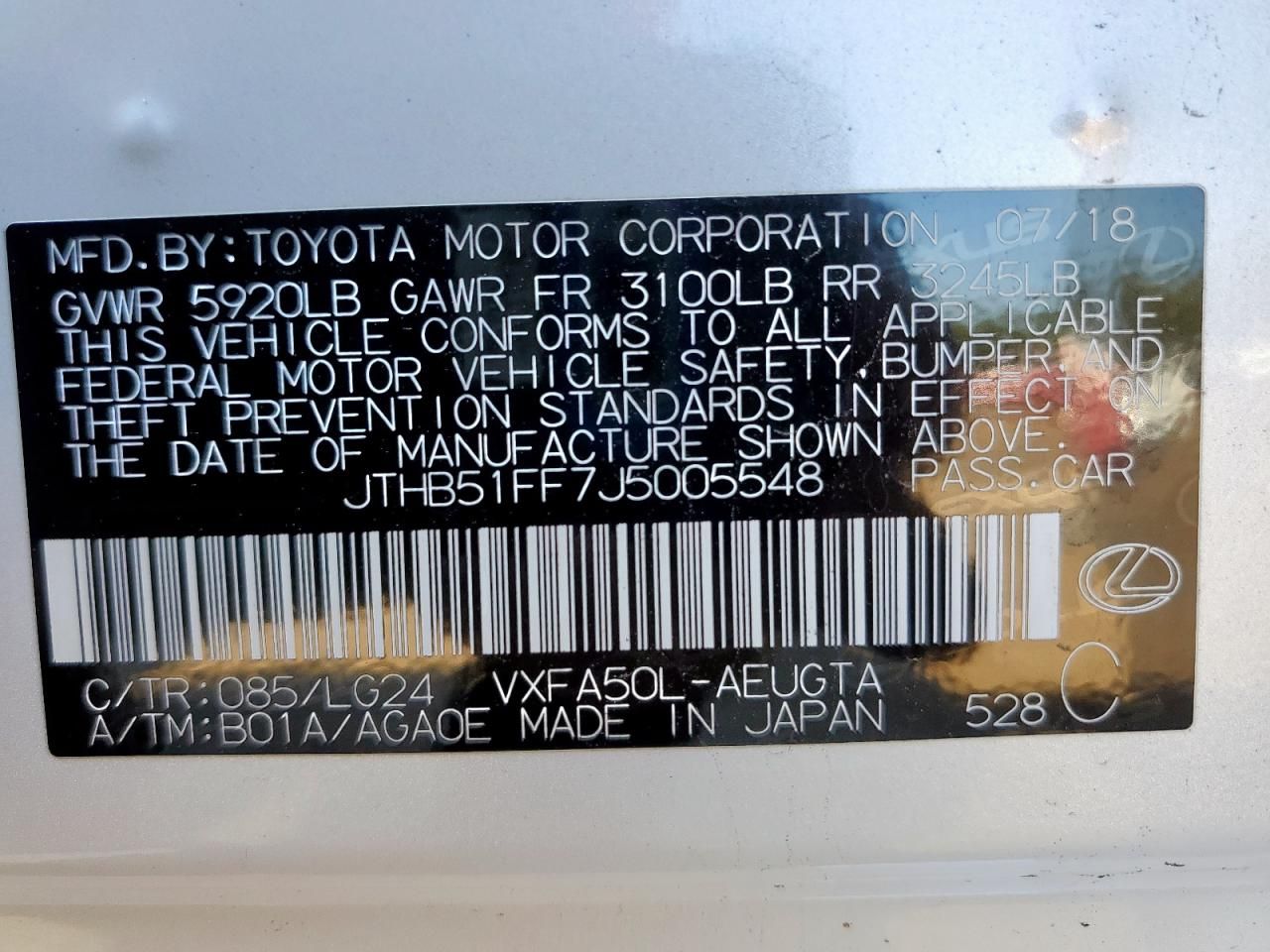 2018 Lexus Ls 500 Base