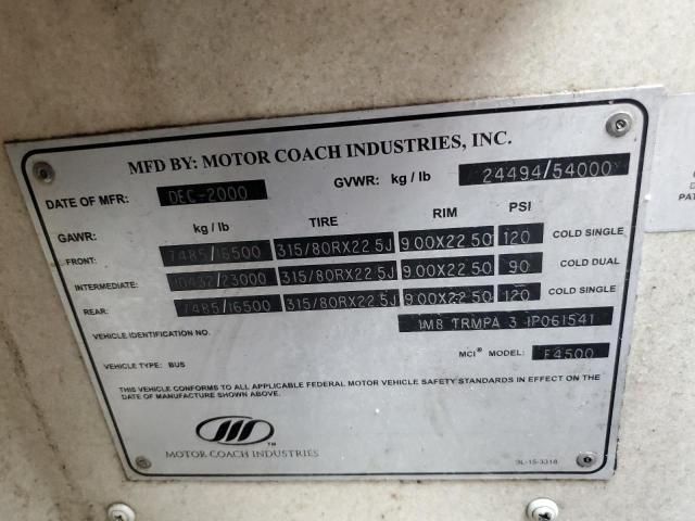 2001 Motor Coach Industries 2001 Coach Bus-RV