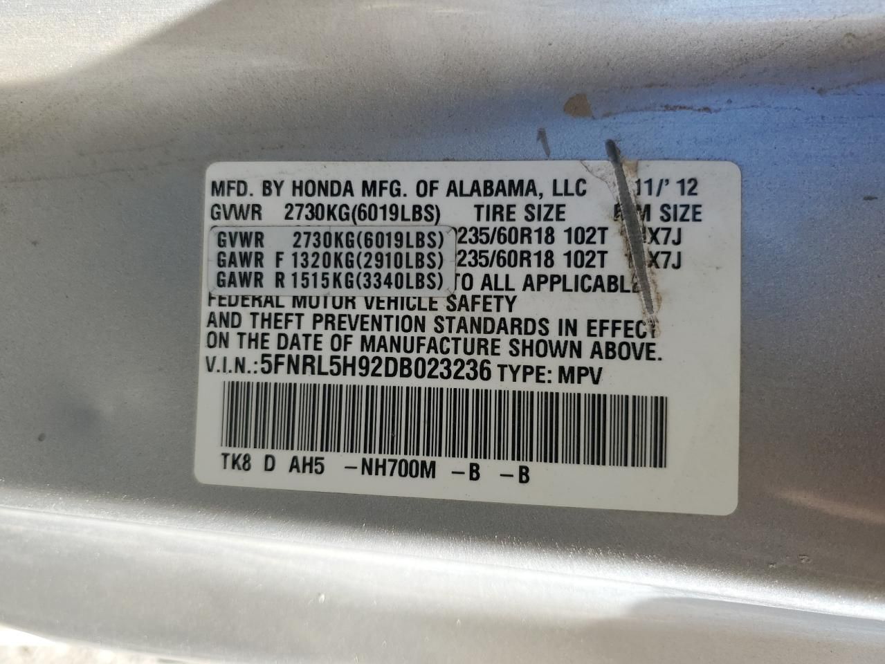 2013 Honda Odyssey Touring