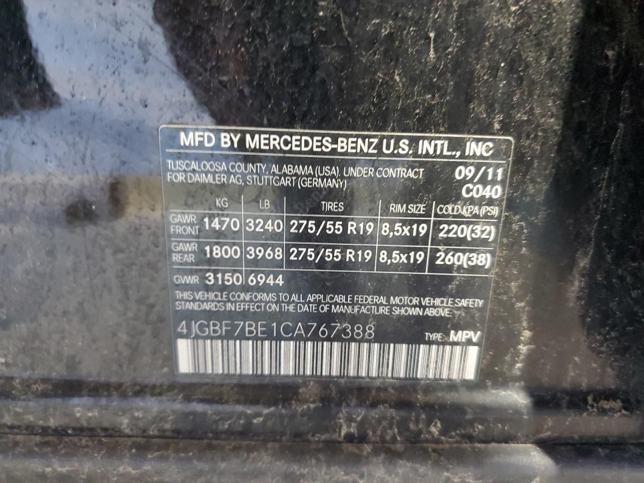 2012 Mercedes-Benz Gl 450 4matic