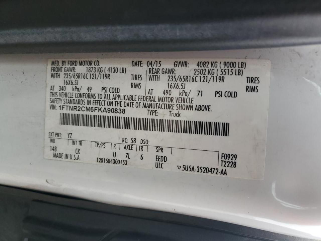 2015 Ford Transit 250 Delivery Van