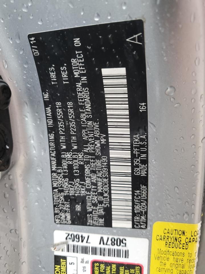 2014 Toyota Sienna le